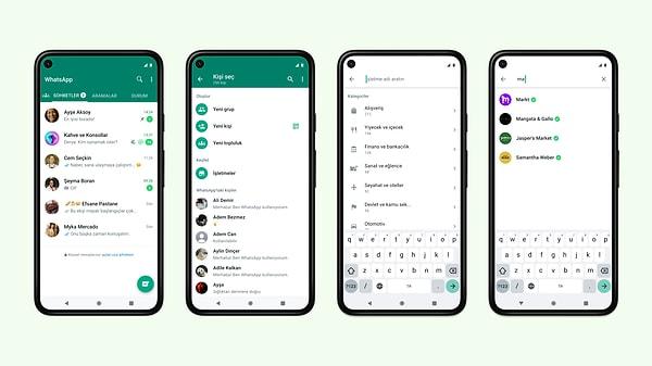 İnsanların WhatsApp'ta işletmeleri bulmasına, işletmelere mesaj göndermesine ve ürün ve hizmetleri satın almasına yardımcı olacak güncelleme yayınlandı.