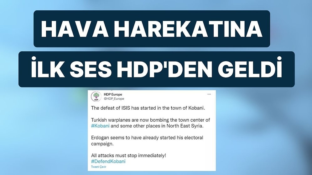 TSK’nın Hava Harekatı Hakkında HDP’nin Avrupa Temsilciliğinden Açıklama: “Saldırılar Derhal Durdurulmalı”