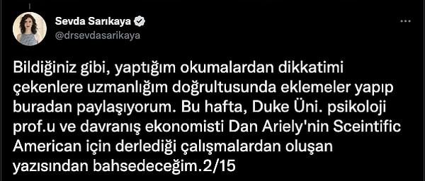 Nörolog Sevda Sarıkaya'nın Twitter üzerinden paylaştığı flood oldukça dikkat çekti.