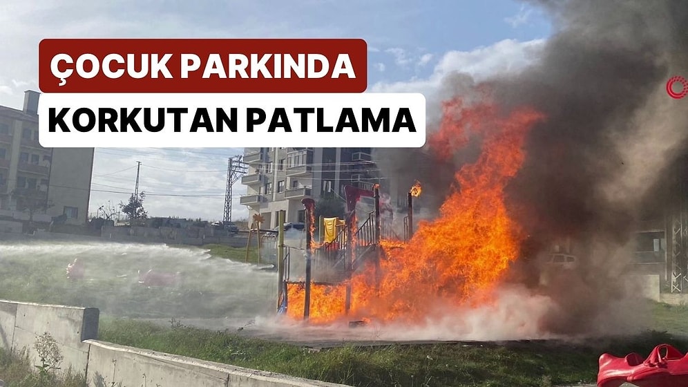 Çocuk Parkında Yangın: Tiner Tüpleri Patladı