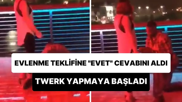 Evlenme Teklifine 'Evet' Cevabı Alan Adam Sevinçten Twerk Yaptı