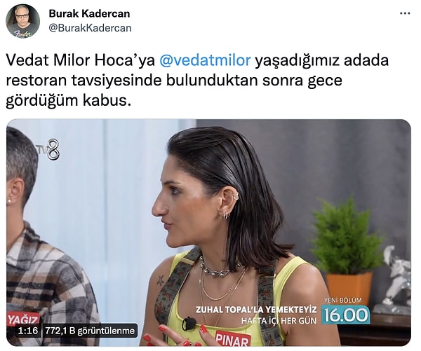 Gerek Erdem Dilbaz'ın tavırları ve yemekleri gerekse yarışmacıların güldüren yorumları Twitter'da gündem oldu. 😂