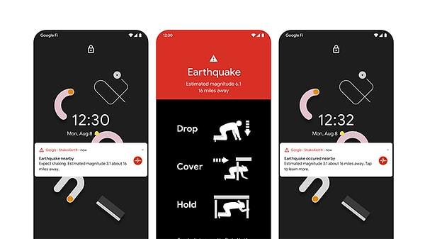 Google, Android akıllı telefonlara deprem uyarısı gönderen bir sistem geliştirmişti.