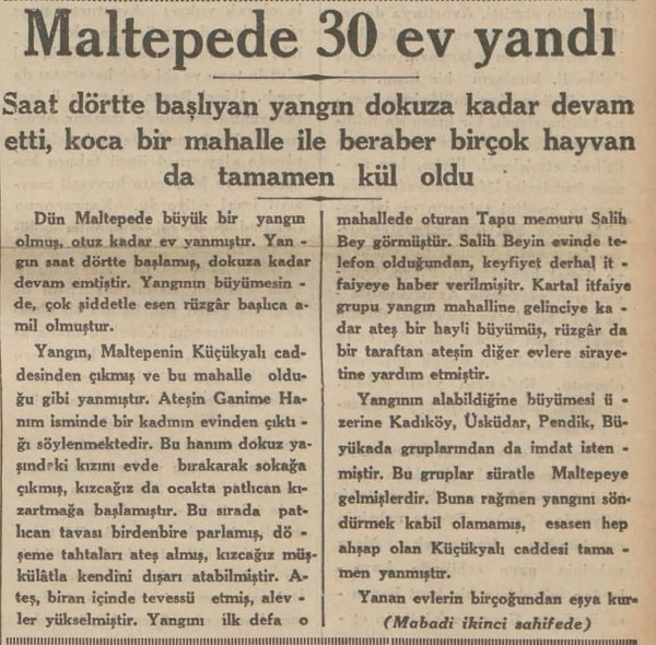 Bu ahşap mimariyi devralan cumhuriyetin ilk dönemlerinde de patlıcan yangınları oldukça hasara yol açmıştı. 34 evin yandığı 1934 yılındaki Maltepe yangını ve 30 evin yandığı 1943'teki Küçükpazar yangınının patlıcandan çıkışı gazetelerde yer almıştır.