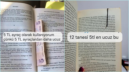 5 Lira, Poşet Çay, Tel Toka... Twitter Kullanıcılarından Birbirinden Yaratıcı ve Pratik Kitap Ayraçları