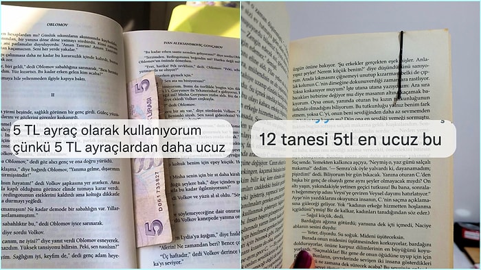 5 Lira, Poşet Çay, Tel Toka... Twitter Kullanıcılarından Birbirinden Yaratıcı ve Pratik Kitap Ayraçları
