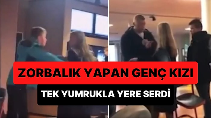 Çocuğun Oturduğu Sandalyeyi Altından Çekip Alan Genç Kız, Tek Yumrukla Yere Yığıldı