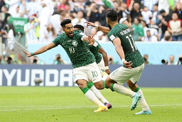Suudi Arabistan ise gruptaki ilk maçında büyük bir sürprize imza atarak Arjantin karşında kazandı.