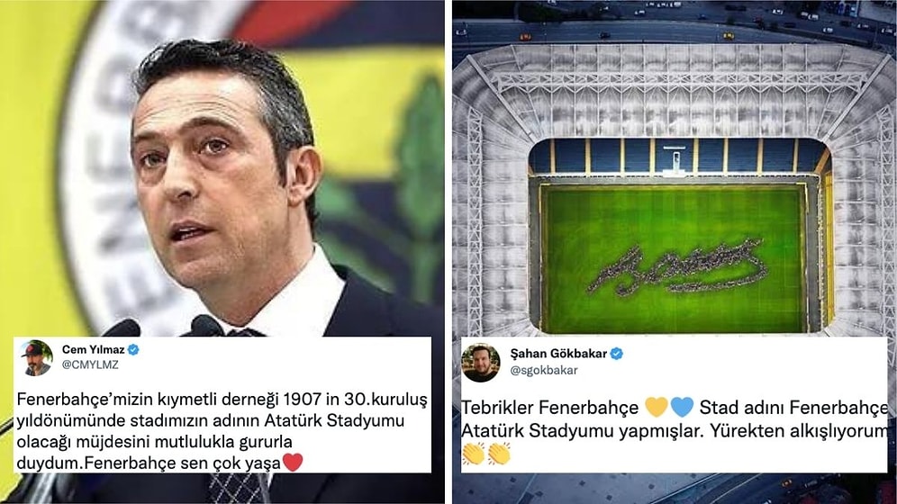 Fenerbahçe Stadı'nın Adı "Atatürk Stadyumu" Oluyor Haberine Ünlü İsimlerden Destek Yağdı