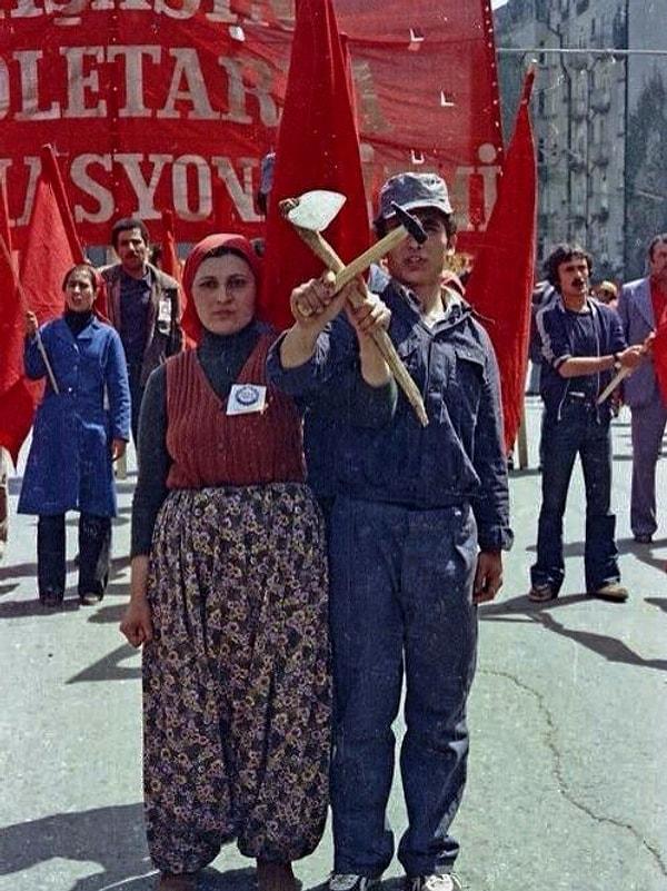 12. 1 Mayıs kutlamaları, İstanbul, 1977.