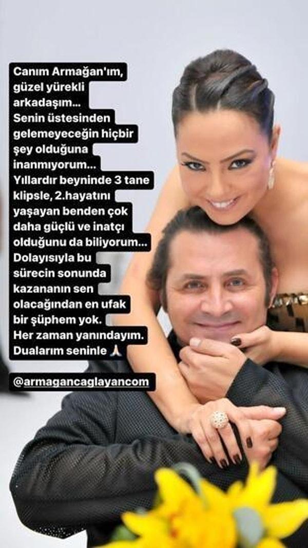 Çağlayan'ın bu açıklamasından sonra Popstar yarışmasında birlikte jüri üyeliği yaptığı arkadaşı Ebru Gündeş'ten de duygusal bir destek: