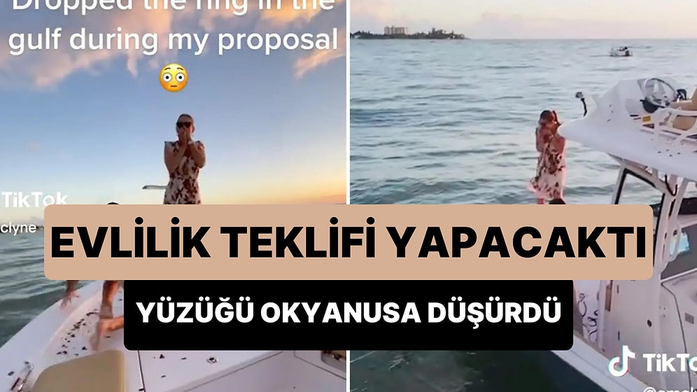 Teknede Romantik Bir Evlilik Teklifi Yapmak İsterken Yüzüğü Okyanusa Düşüren Adam