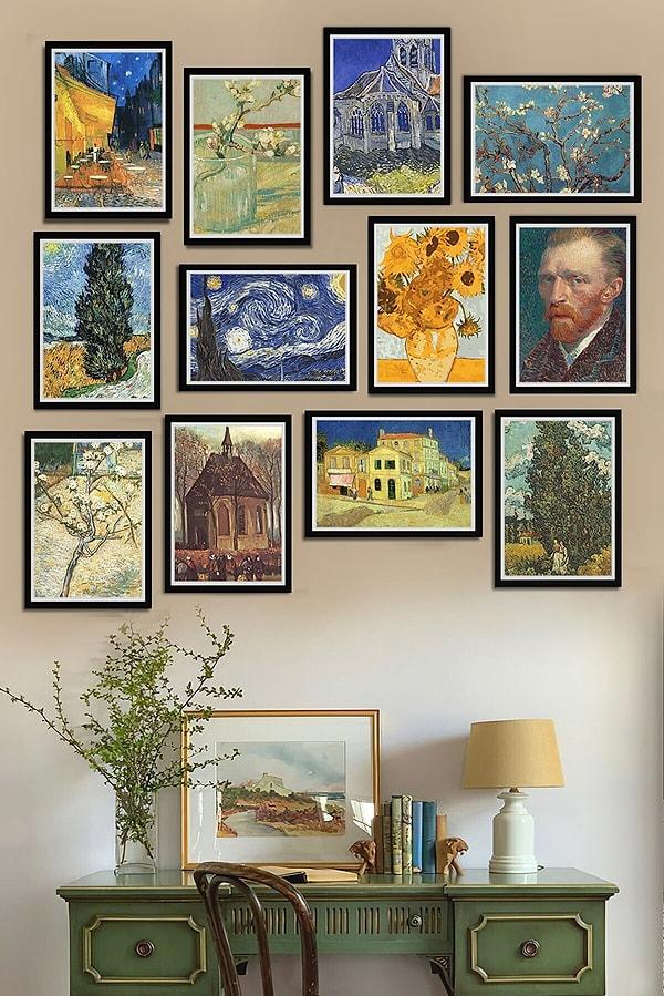 11. Van Gogh tablolarını bir set halinde de kullanabilirsin...