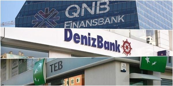 QNB Finansbank, Denizbank ve TEB ilk 10 banka arasında yer almayı başardı.
