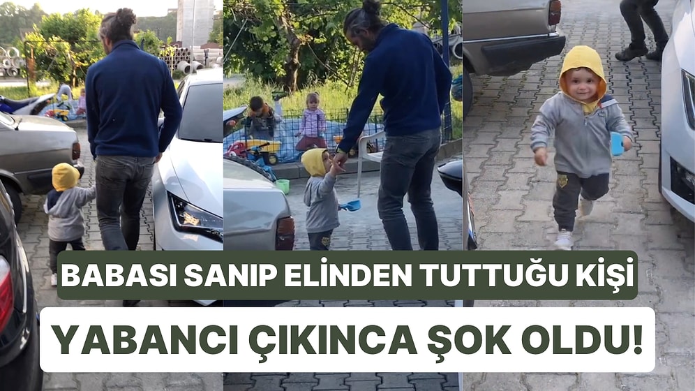 Babası Sanıp Elinden Tuttuğu Kişinin Bir Başkası Olduğunu Fark Eden Ufaklığın Aşırı Sevimli Anları Viral Oldu