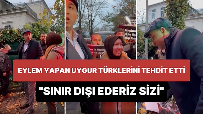 Çin Konsolosluğu Önünde Eylem Yapan Uygur Türklerini Sınır Dışı Edilmekle Tehdit Eden Polis