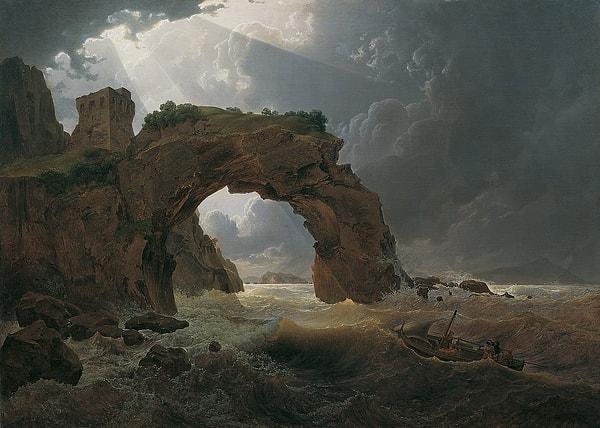 14. Napoli Civarında Deniz Fırtınası - Josef Rebell (1819)