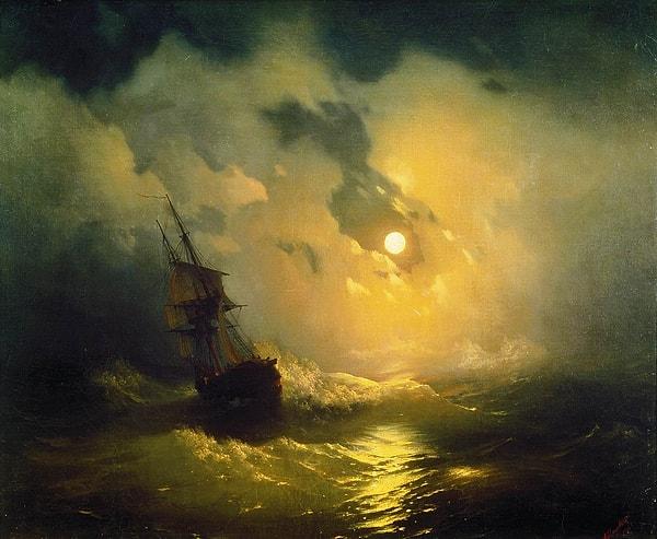 18. Gece Fırtınalı Deniz - Ivan Ayvazovsky (1849)