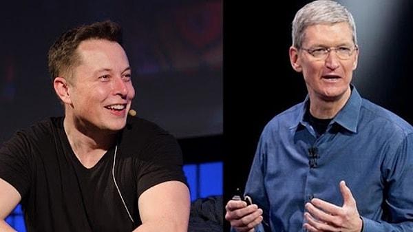 Apple'ın merkezini ziyaret eden Musk, Tim Cook ile bir görüşme yaptı.