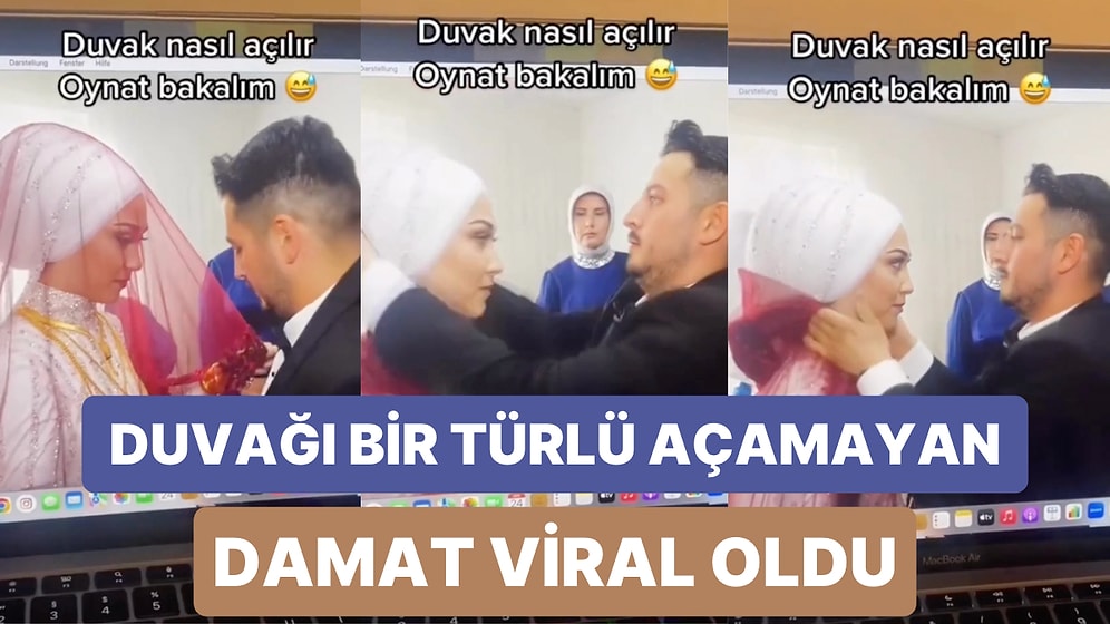 Abi Zorlamasan mı? Müstakbel Eşinin Taktığı Duvağı Bir Türlü Açamayan Damadın Zor Anları Viral Oldu