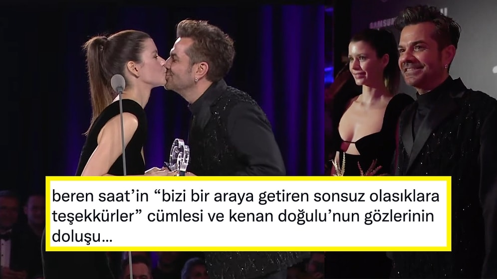 'Yılın İkonu' Ödülünü Eşi Beren Saat'ten Alan Kenan Doğulu'nun Romantik Anları Gözlerinizden Kalp Çıkartacak!