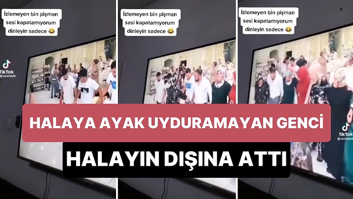 Düğünde Halaya Ayak Uyduramayan Genci, Aşırı Profesyonel Bir Şekilde Halayın Dışına Atan Kadın