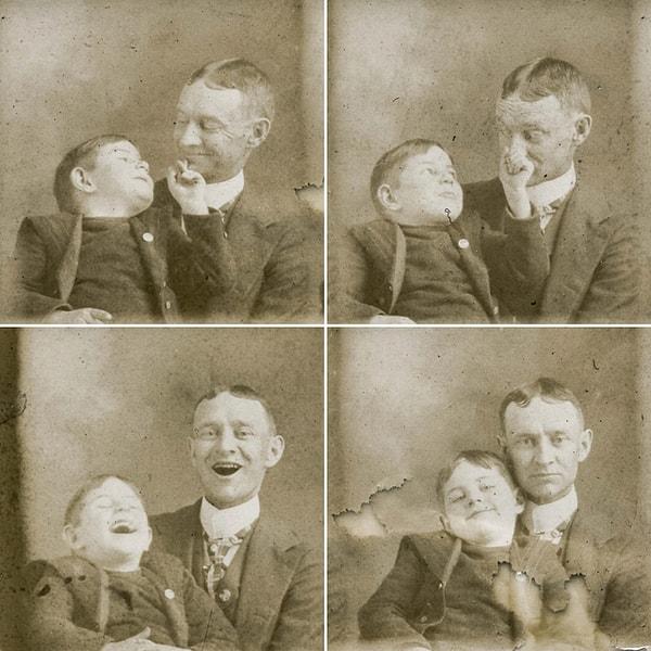 13. 1910'lu yıllarda şakalaşan baba ve oğul: