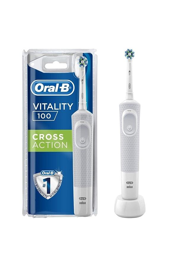 4. Oral-B Vitality D100 Şarj Edilebilir Cross Action White Elektrikli Diş Fırçası