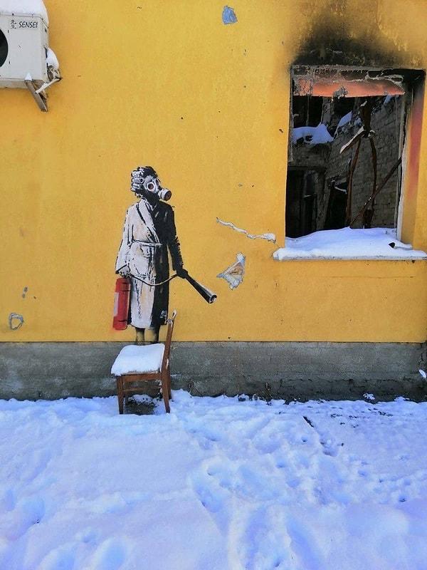 Banksy eserin görüntülerini paylaşarak kendisine ait olduğunu teyit etmişti.