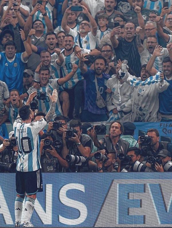 Dünya Kupalarındaki 9. golünü kaydeden Lionel Messi, Maradona'yı da geçti.