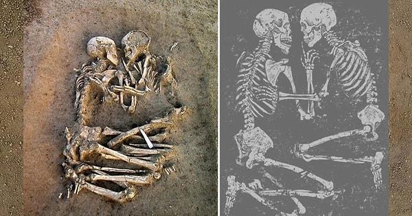 8. 2007 yılında İtalya’daki bir neolitik mezarda keşfedilen 6 bin yıllık "Valdaro Âşıkları".