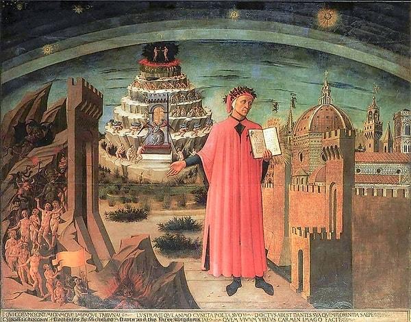 4. Dante ve Üç Krallık (1465) Domenico Di Michelino