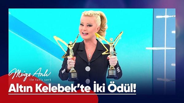 Geçtiğimiz pazar günü 48. kez düzenlenen Altın Kelebek Ödül Töreni'nde başarılı sunucu Müge Anlı, "En iyi kadın sunucu" ve "En iyi gündüz kuşağı programı" ödüllerini kazanmıştı.