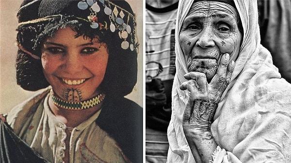 6. Faslı kadınların güzellikleri yüzlerindeki dövmelerde gizli. Özellikle Berberilerde yaygın olan bu dövmeler, yanakları ortaya çıkaran kırmızı allıklarla da destekleniyor.