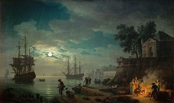 12. "Geceleyin Akdeniz Limanı" Claude Joseph Vernet (1771)