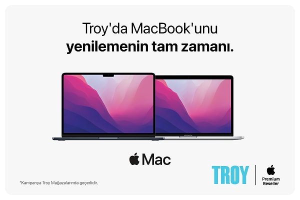 Mevcut Macbook'unuzu değerlendirmenin en iyi yolu Troy'da!