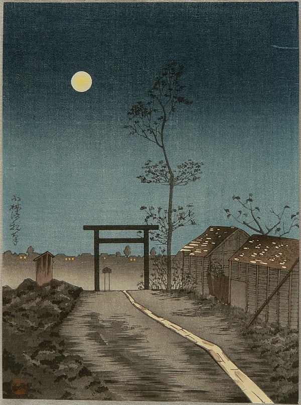 18. "Torii ve Dolunay" Kobayashi Kiyochika (1930)