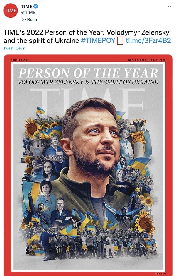 Oylamanın ardından, bu sene Ukrayna lideri Volodimir Zelenski 2022'ye damga vuran kişi oldu, yılın kişisi seçildi.