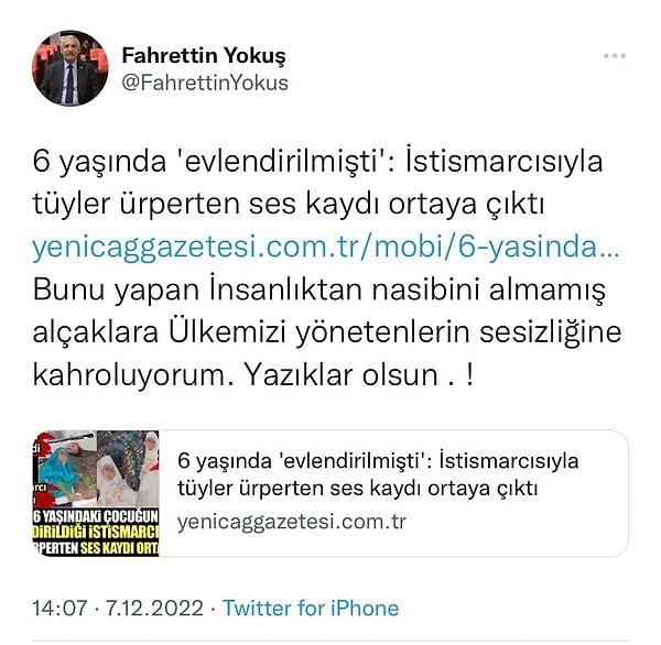 8. İYİ Parti Konya Milletvekili Fahrettin Yokuş: