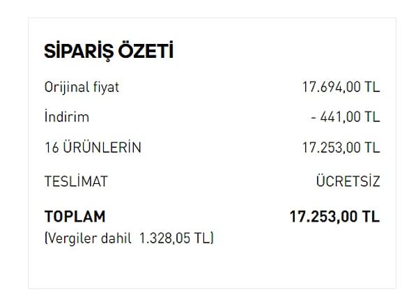 Sayıyla 17.253 TL yani yazıyla on yedi bin iki yüz elli üç Türk Lirası tutmuş.