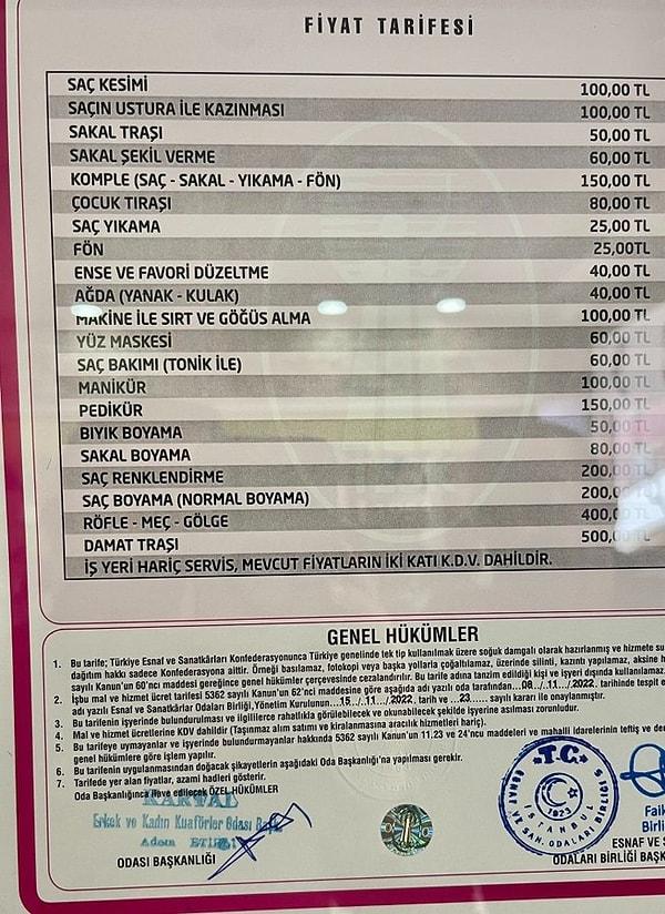 Daha geçen yıl TÜİK'in erkek berberi hizmetini aralık ayında 36 TL alması bu listedeki fiyatları ister istemez sorgulatıyor.