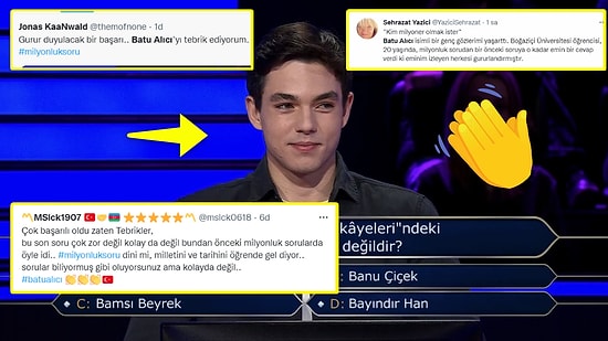 Kim Milyoner Olmak İster'de 1 Milyon TL'lik Sorudan Çekilen Batu Alıcı Twitter'da Gündem Oldu