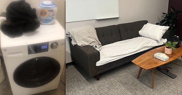 Twitter ofislerine şimdi de çamaşır makineleri getirildi. Yani çalışanların hem konforlu hem de temiz olması düşünülüyor.