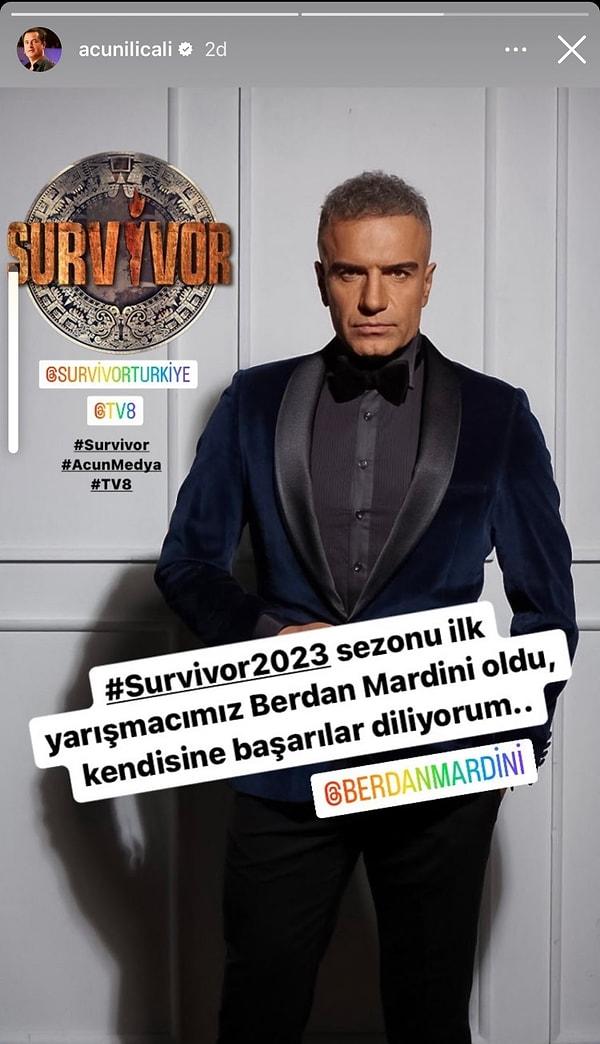 Acun Ilıcalı, Survivor 2023'ün ilk yarışmacısının Berdan Mardini olduğunu açıkladı!