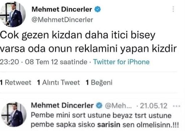 Bir de Mehmet Dinçerler'in yıllar önce attığı ve sosyal medyada tepki gören o tweetleri var. Bakın onlarla ilgili ne dedi?