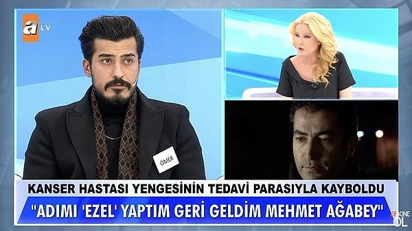 Oyunculuk eğitimi için parayı harcadığını söyleyen Ömer'in Ezel dizisini çok sevdiği için ismini Ezel Bayraktar olarak değiştirmesi gündeme de bomba gibi düştü.