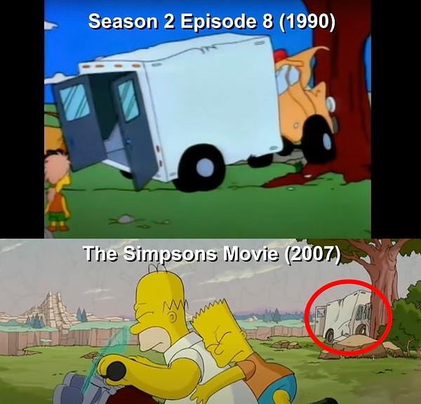 4. The Simpsons Movie (2007) filminde, Homer'in dizinin ikinci sezonunda kaza yaptığı ambulansı görebilirsiniz.