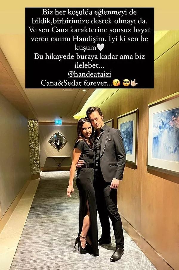 Dizide Sedat'ı canlandıran yakışıklı oyuncu Feyyaz Şerifoğlu'nun Hande Ataizi'ne vedası ise sosyal medyada gündem oldu.