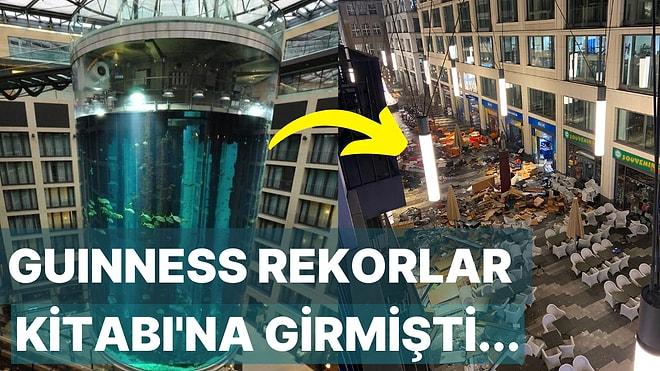 Almanya'nın Başkenti Berlin'de 1500 Balığın Bulunduğu 14 Metre Yüksekliğindeki Dev AquaDom Akvaryum Patladı