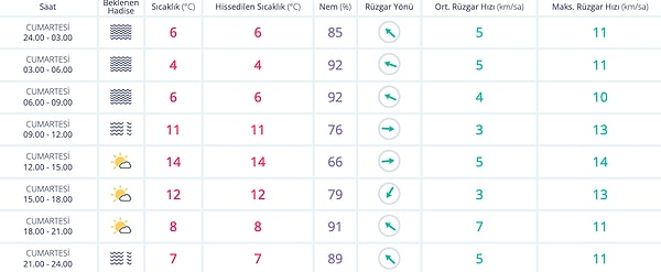 17 Aralık Cumartesi Ankara Hava Durumu